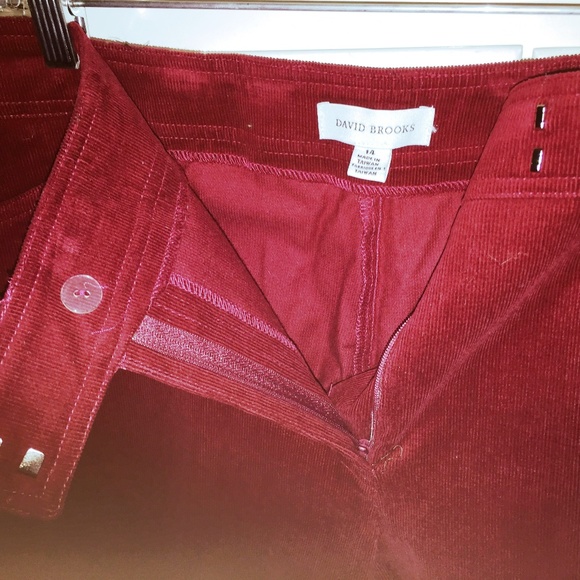 Cotton Corduroy Slacks Pants Mix & Match Weekend Separates Brick Red Sz 14 NWT - Picture 3 of 8